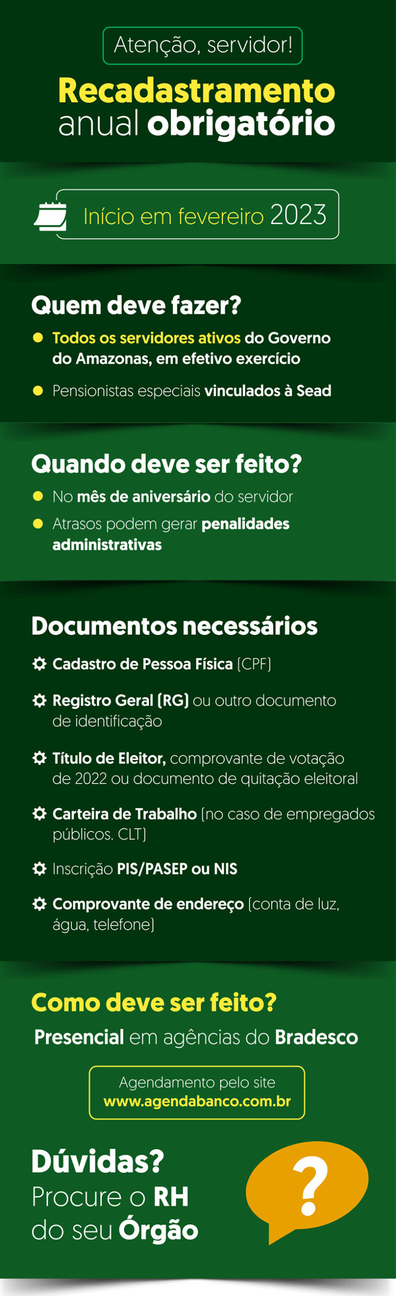 Sintero orienta quanto ao recadastramento dos servidores estaduais